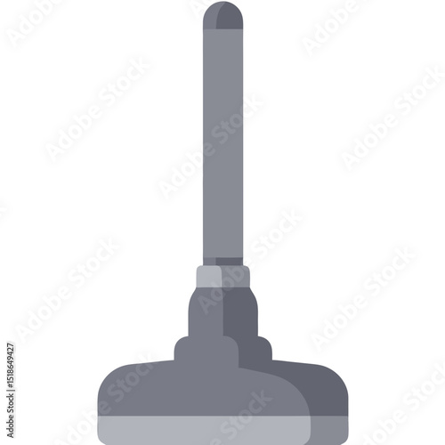 Minimalist Illustration of a Toilet Plunger on a Black Background for Cleaning and Plumbing