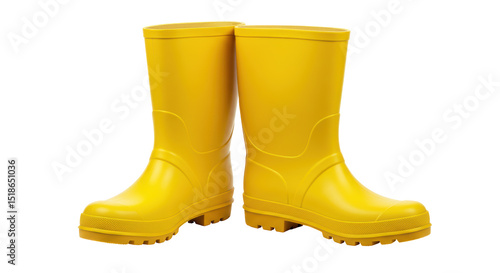 Schilderij op canvas Isolated Yellow Boots