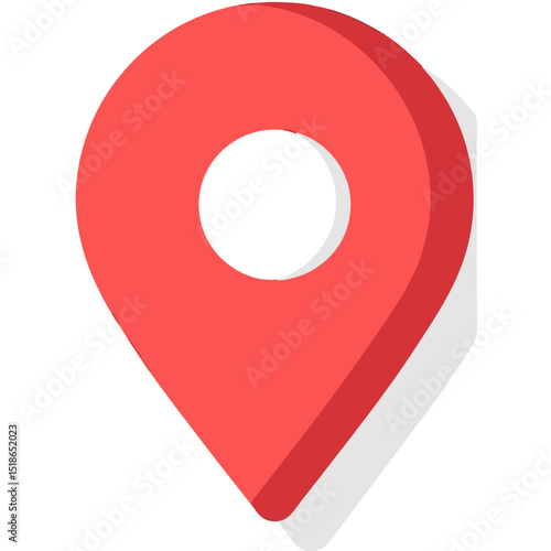 Illustration of a red location pin representing a map marker or geographical point