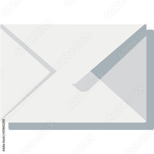 Simple White Envelope Icon on Black Background for Email Communication and Message