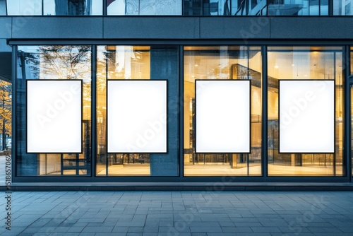 Blank Advertisement Posters on Modern Building