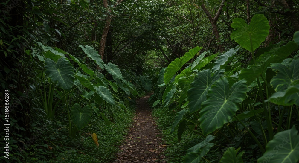 Obraz premium A Quiet Path Through an Okinawan Jungle