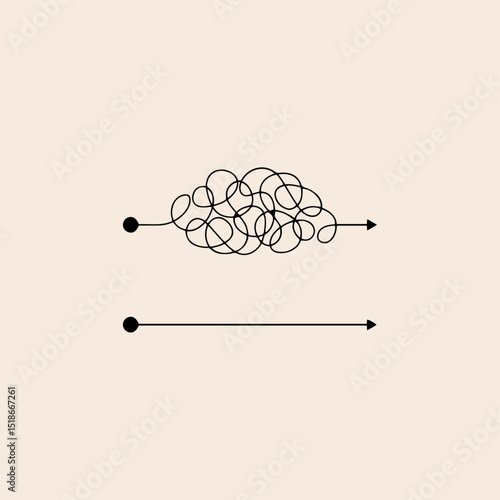 Hard and Easy way icon flat vector design. 