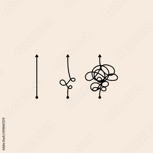 Hard and Easy way icon flat vector design. 