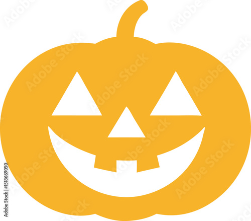 Smiling jack o lantern cartoon illustration for halloween festive decorations
