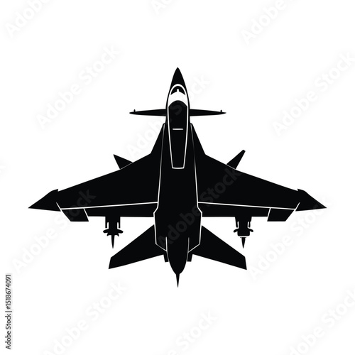 fighter jet military plane vector silhouette. vector illustration of a military airplane. military jet fighter jet. f 16 fighter jet.