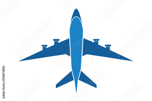 Vector illustration of airplane. Airplane silhouette vector art illustration.