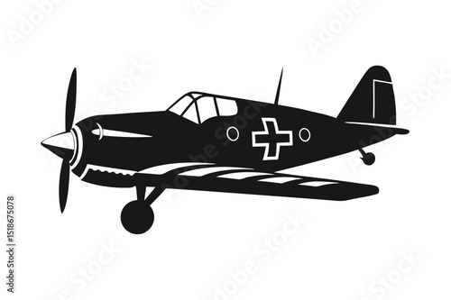 Vector illustration of airplane. Airplane silhouette vector art illustration.