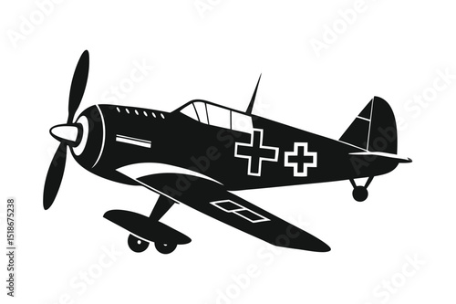Vector illustration of airplane. Airplane silhouette vector art illustration.