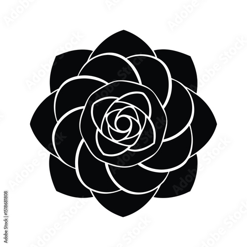 gardenia flower icon silhouette vector illustration on white background