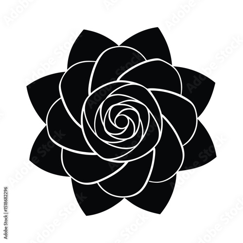 gardenia flower icon silhouette vector illustration on white background