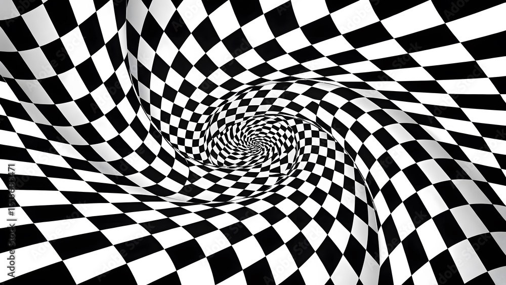 Obraz premium Warped Checkerboard Optical Illusion Background