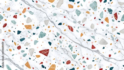 Seamless Marble with Terrazzo Inlay Texture background