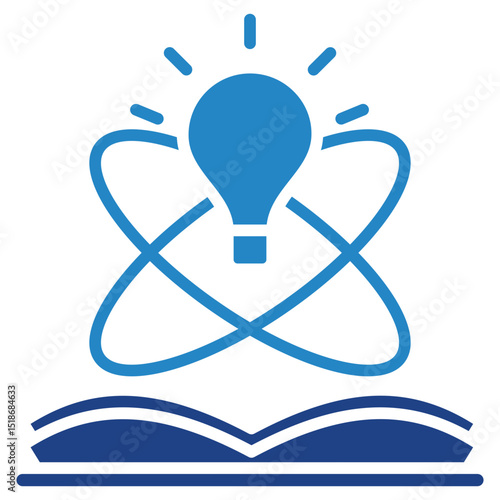 Innovation mini illustration dual tone color icon, use for research and development, education, industry, UI, UX kit, app and web development, digital or print.