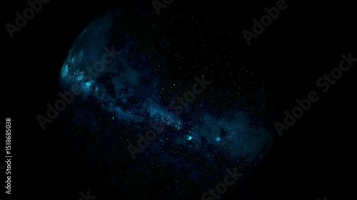 Earth pulsing with colors at night.4K Loop Animation. Space, Planet, Galaxy, Stars, Cosmos, Sea, Earth, Sunset, Globe, World 4 k animation video 