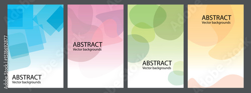 Collection of Cover Design Template, multi color line Abstract background. Cover templates for catalog, brochure, poster, portfolio, Vector illustration - stock illustration