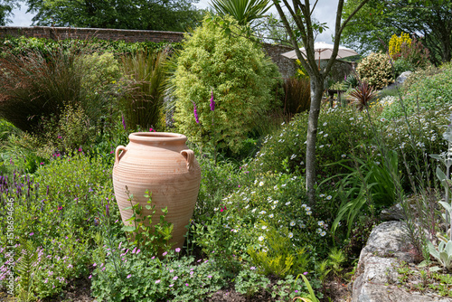 old terracotta pot in the garden