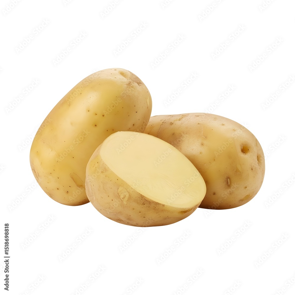 potatoes isolated on white potatoes isolated on white