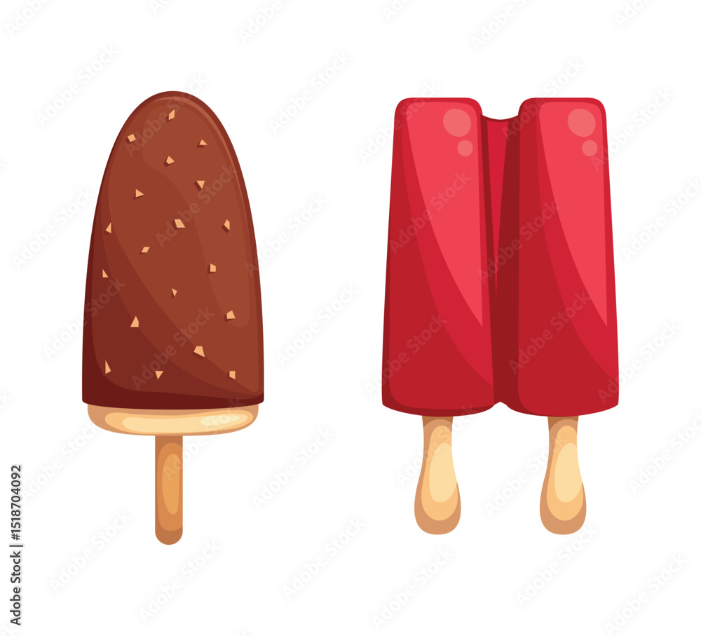 Set tasty ice cream collection Set tasty ice cream collection