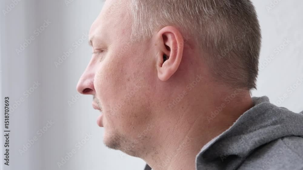 face of angry person dissatisfied with life and everything that happens. man is grimacing face of angry person dissatisfied with life and everything that happens. man is grimacing