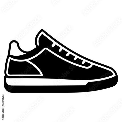 Minimalist sneaker icons, outline and filled styles, side view, modern design, vector illustration