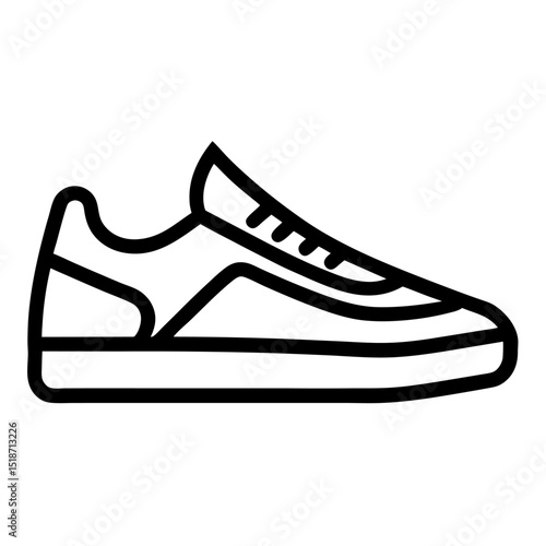 Minimalist sneaker icons, outline and filled styles, side view, modern design, vector illustration