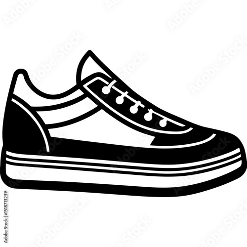 Minimalist sneaker icons, outline and filled styles, side view, modern design, vector illustration