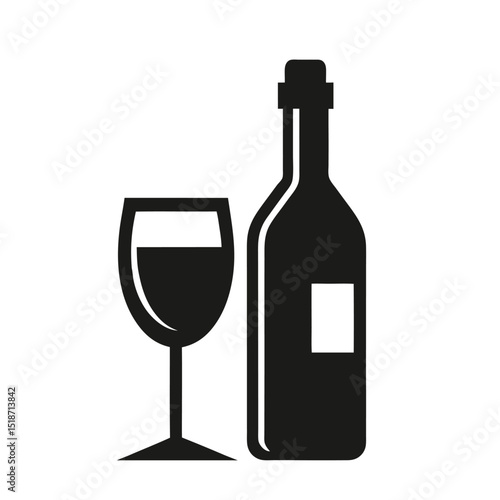 wine bottle and glass