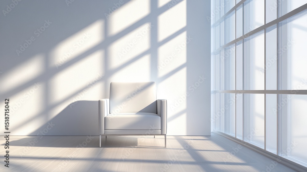 Obraz premium Sunlit room with a single armchair.
