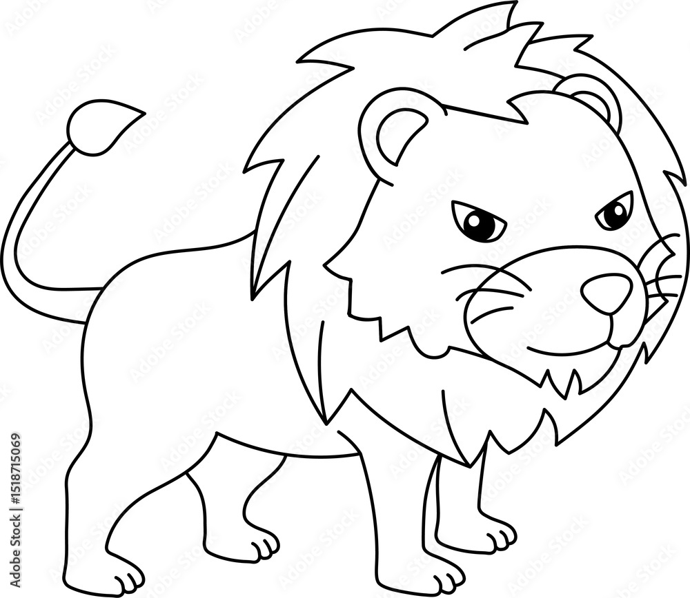 Obraz premium Lion coloring page illustration 