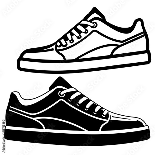 Sports sneaker icon and illustration.