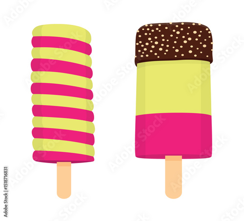 Set tasty ice cream collection
