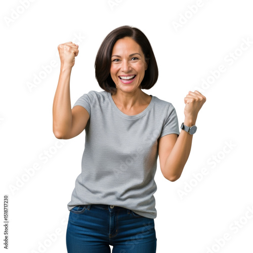 happy young woman 4k backgroundless cutout