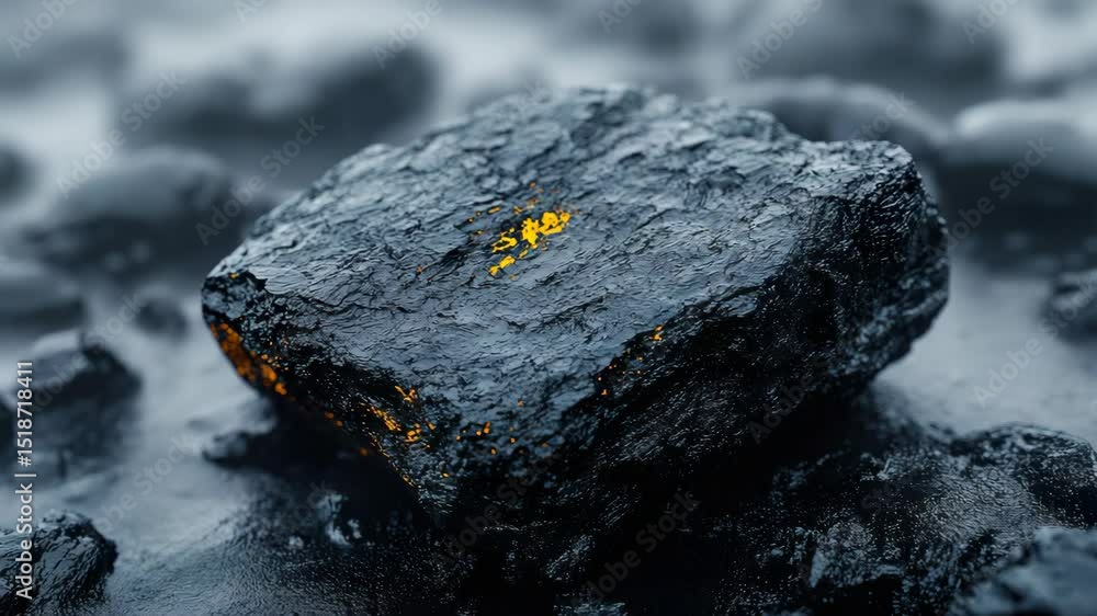 A piece of coal in the middle of a coal mine A piece of coal in the middle of a coal mine