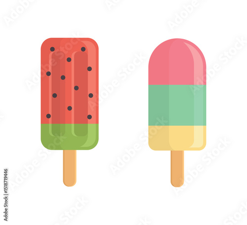 Set tasty ice cream collection