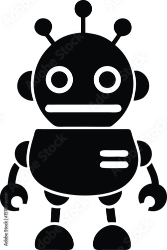 a cute robot silhouette 