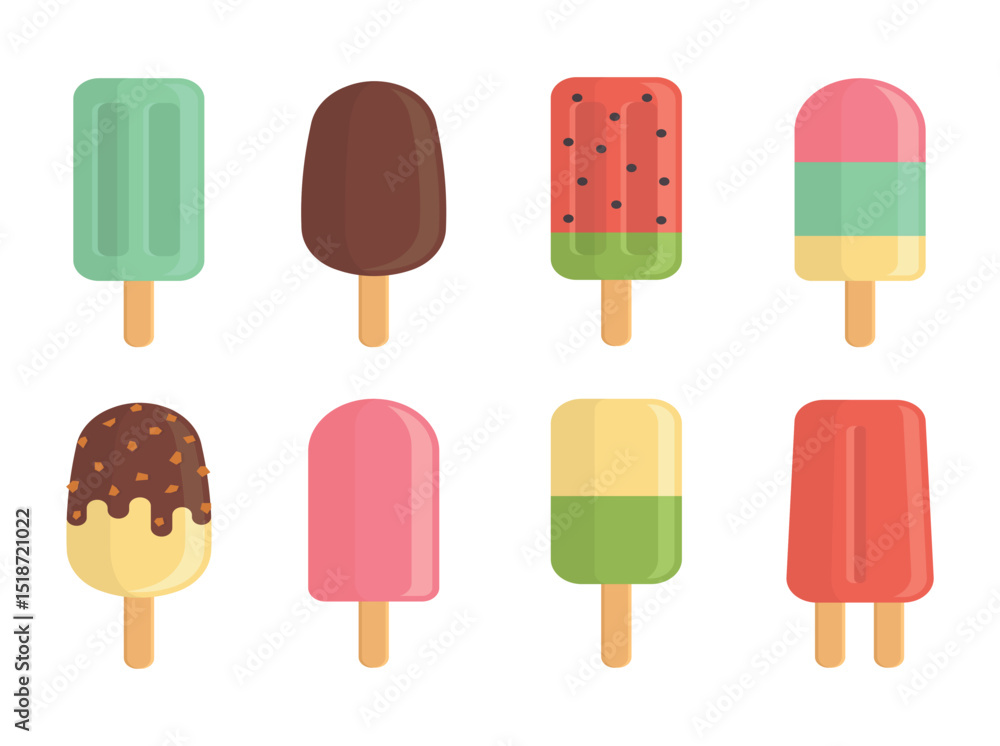 Set tasty ice cream collection Set tasty ice cream collection
