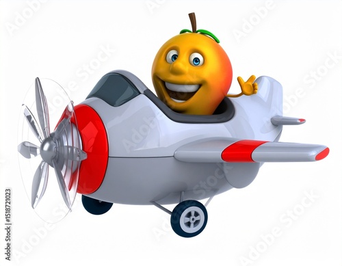 Funny Mango Character – Smiling Fruit Mascot on Gray Background
