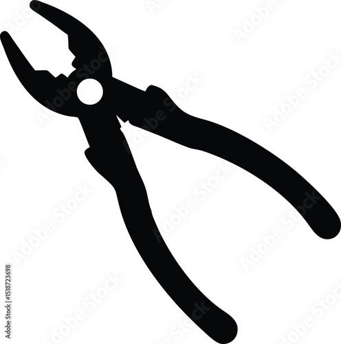 pliers illustration isolated on silhouette