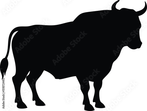 silhouette of a huge bull 