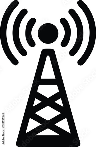 wifi network tower silhouette