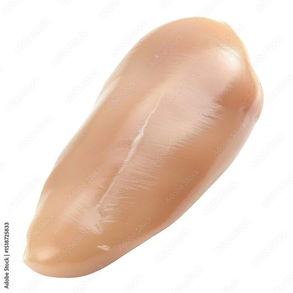 Fototapeta premium Smooth, glossy, and pale object resembling piece of skin or cosmetic product, showcasing natural sheen and slightly curved shape. Its texture appears soft and inviting, making it suitable