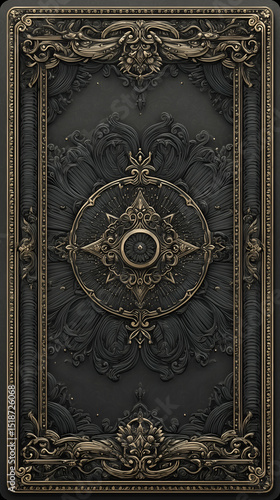 Ornate Design and Intricate Patterns on Antique Book Cover with Elegance and Baroque Influences