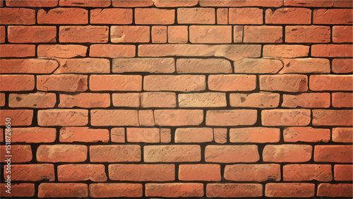 Brick wall background. Realistic brick wall vector illustration with detailed texture. Seamless brick wall.