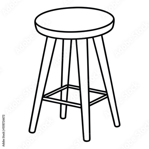 Illustration of a bar stool furniture isolated on transparent background