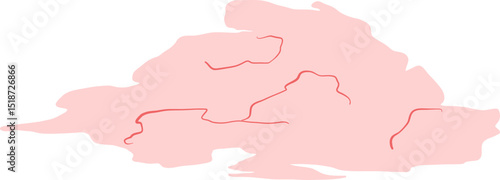 Hand Drawn Romantic Cloud With Cracked Texture