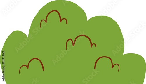 Bushy Plant With Soft Rounded Edges Hand Drawn