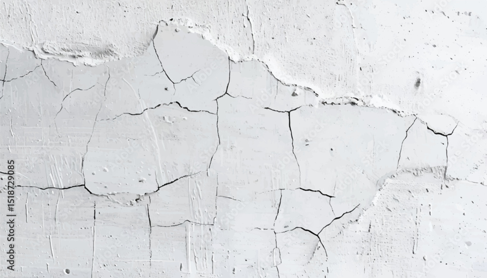 Obraz premium Concrete wall texture with Small Cracks. Close-up of a white wall with cracks. Cracked wall. 