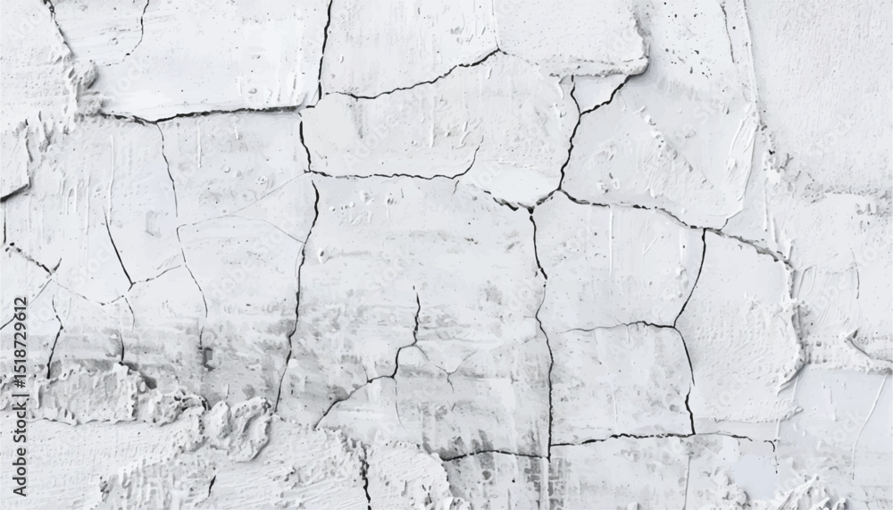 Fototapeta premium Concrete wall texture with Small Cracks. Close-up of a white wall with cracks. Cracked wall.