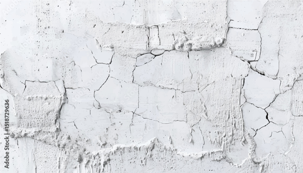 Obraz premium Concrete wall texture with Small Cracks. Close-up of a white wall with cracks. Cracked wall. 